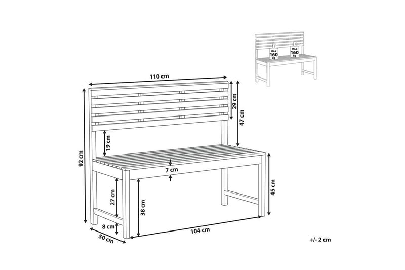 Trädgårdsbänk Treia - Utemöbler - Utesoffor & bänkar - Trädgårdssoffa