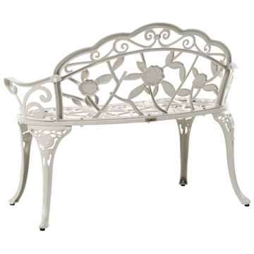 Trädgårdsbänk Piura 88 cm Aluminum - Vit - Utemöbler - Utesoffor & bänkar - Trädgårdssoffa