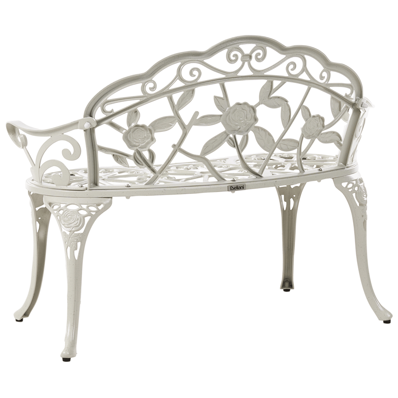 Trädgårdsbänk Piura 88 cm Aluminum - Vit - Utemöbler - Utesoffor & bänkar - Trädgårdssoffa