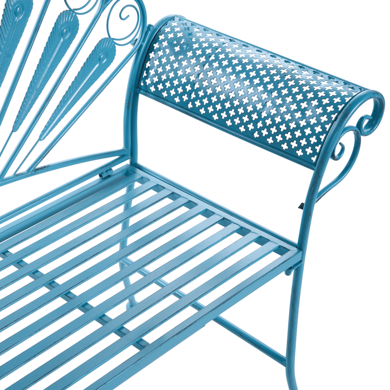 Trädgårdsbänk Pavia 146 cm Järn - Blå - Utemöbler - Utesoffor & bänkar - Trädgårdssoffa