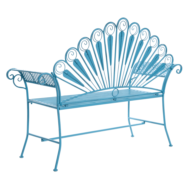 Trädgårdsbänk Pavia 146 cm Järn - Blå - Utemöbler - Utesoffor & bänkar - Trädgårdssoffa