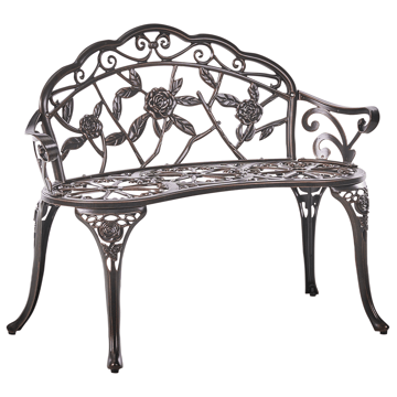 Trädgårdsbänk Piura 88 cm Aluminum - Brun - Utemöbler - Utesoffor & bänkar - Trädgårdssoffa