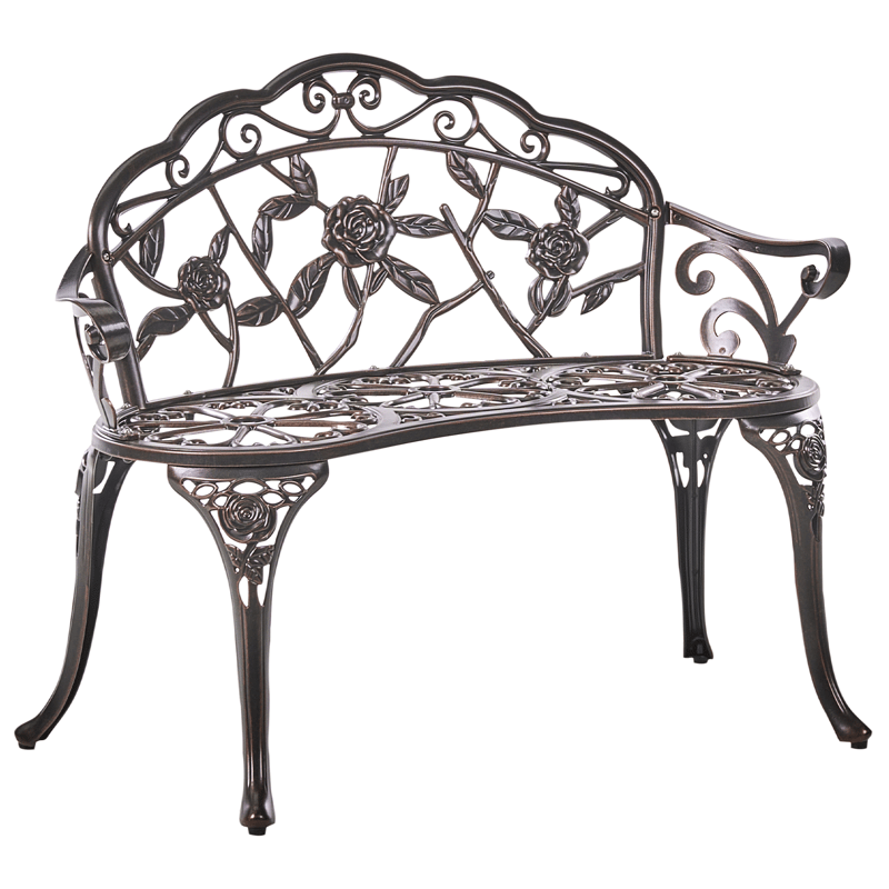 Trädgårdsbänk Piura 88 cm Aluminum - Brun - Utemöbler - Utesoffor & bänkar - Trädgårdssoffa