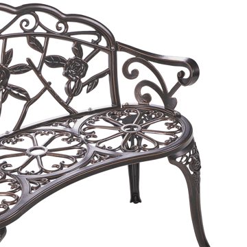 Trädgårdsbänk Piura 88 cm Aluminum - Brun - Utemöbler - Utesoffor & bänkar - Trädgårdssoffa