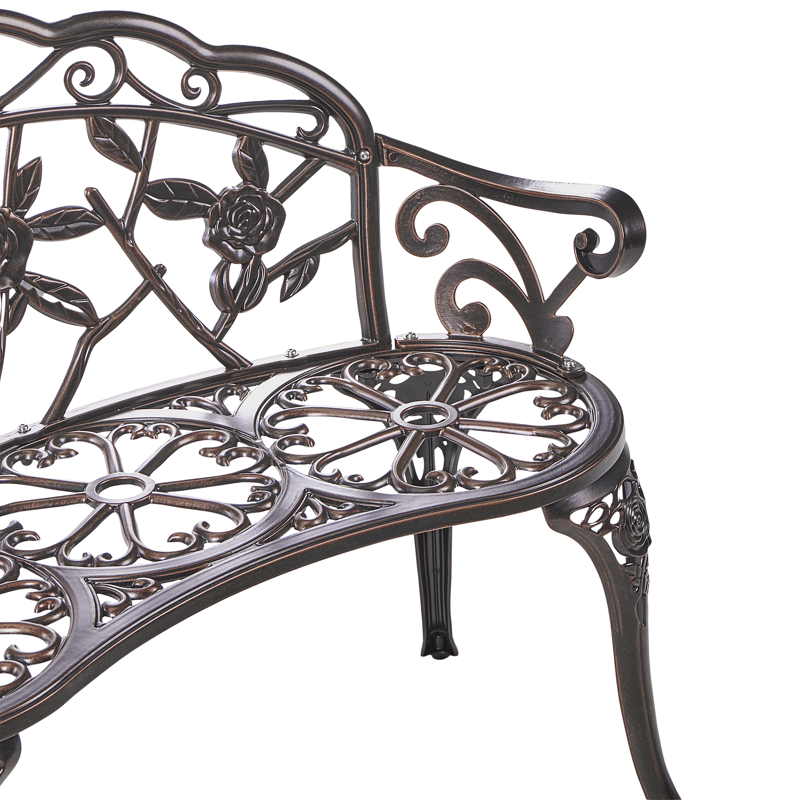 Trädgårdsbänk Piura 88 cm Aluminum - Brun - Utemöbler - Utesoffor & bänkar - Trädgårdssoffa