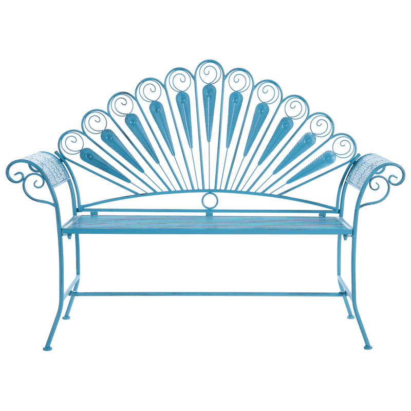 Trädgårdsbänk Pavia 146 cm Järn, Blå