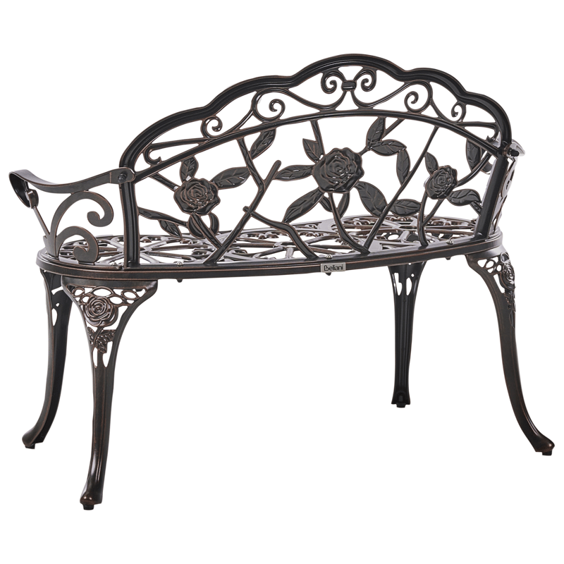 Trädgårdsbänk Piura 88 cm Aluminum - Brun - Utemöbler - Utesoffor & bänkar - Trädgårdssoffa