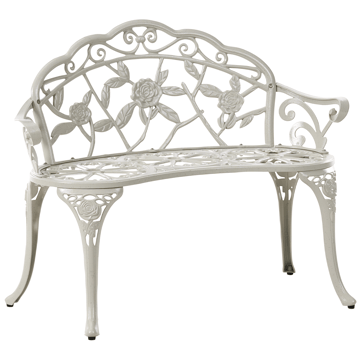 Trädgårdsbänk Piura 88 cm Aluminum - Vit - Utemöbler - Utesoffor & bänkar - Trädgårdssoffa