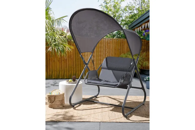 Trädgårdsgunga Solagna - Mörkgrå, 114x117x182 cm - Utemöbler - Utesoffor & bänkar - Hängsoffor