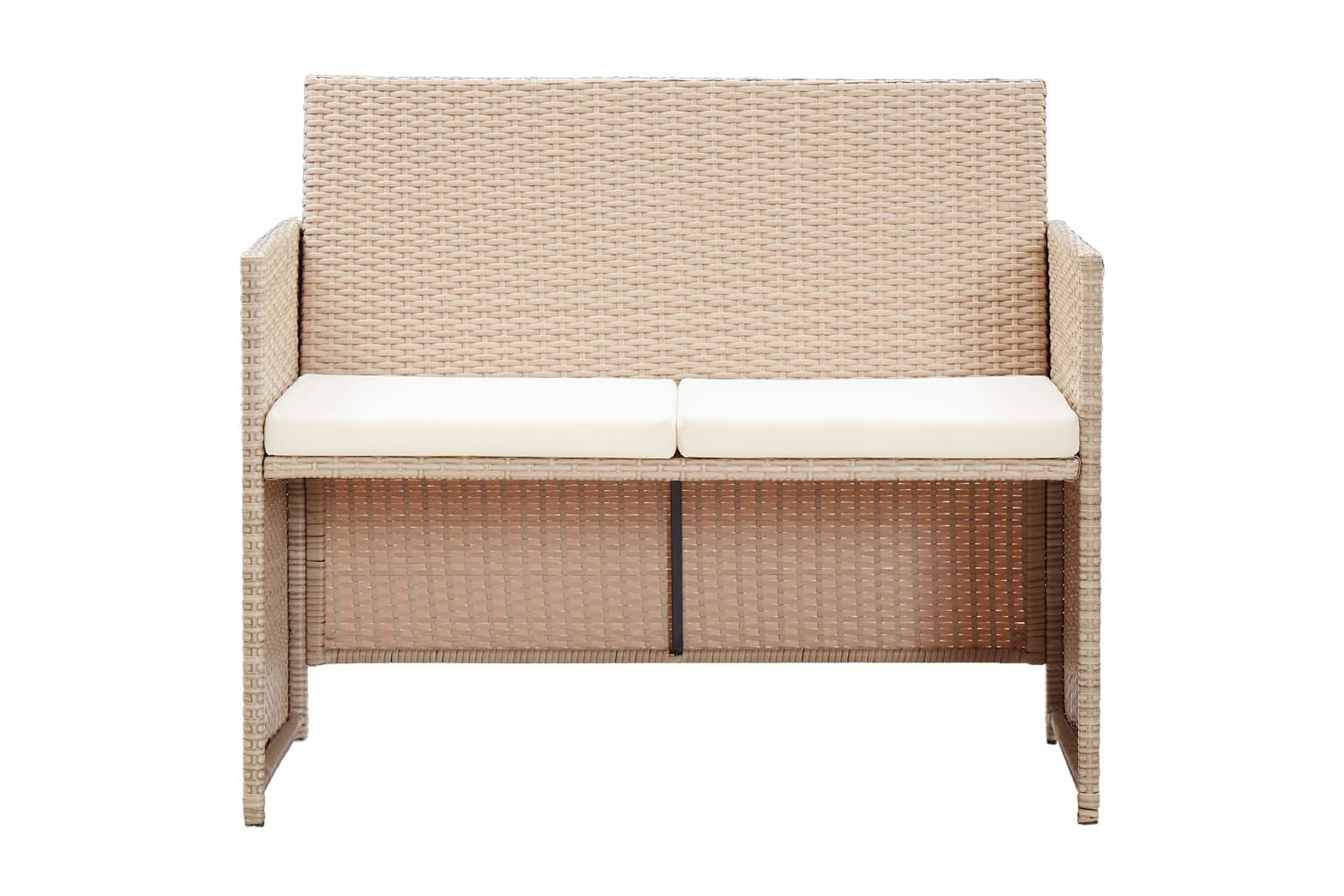 Trädgårdssoffa 2-sits med dynor konstrotting beige – Beige