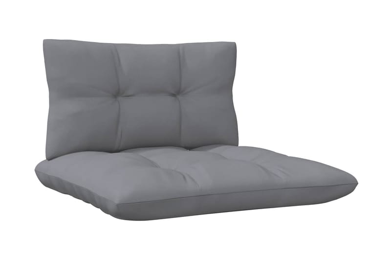 Trädgårdssoffa 7-sits med grå dynor massiv furu - Grå - Utemöbler - Utesoffor & bänkar - Loungesoffa