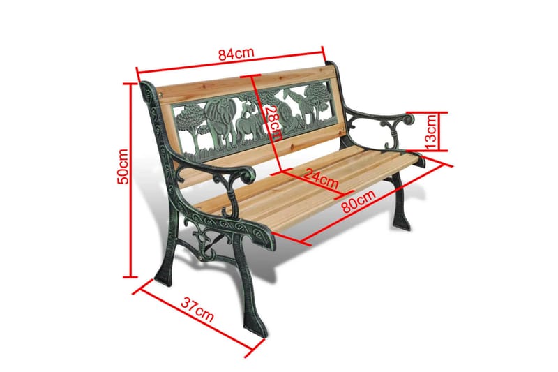 Barnbänk Utomhus 84 cm trä - Brun - Utemöbler - Utesoffor & bänkar - Trädgårdssoffa