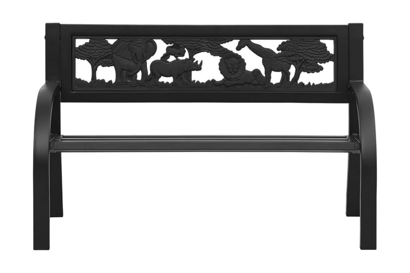Barnbänk Utomhus 86 cm stål - Svart - Utemöbler - Utesoffor & bänkar - Trädgårdssoffa