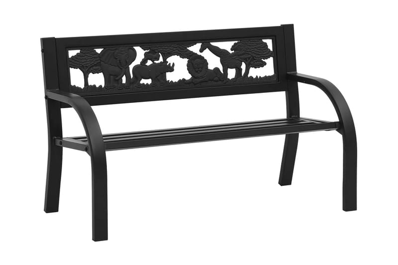 Barnbänk Utomhus 86 cm stål - Svart - Utemöbler - Utesoffor & bänkar - Trädgårdssoffa