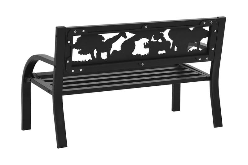 Barnbänk Utomhus 86 cm stål - Svart - Utemöbler - Utesoffor & bänkar - Trädgårdssoffa