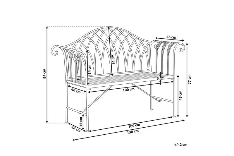 Estadilla Trädgårdsbänk - Vit - Utemöbler - Utesoffor & bänkar - Trädgårdssoffa