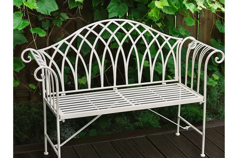 Estadilla Trädgårdsbänk - Vit - Utemöbler - Utesoffor & bänkar - Trädgårdssoffa