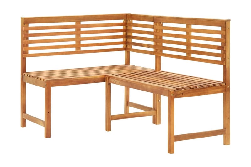 HörnBänk Utomhus 140 cm massivt akaciaträ - Brun - Utemöbler - Utesoffor & bänkar - Trädgårdssoffa