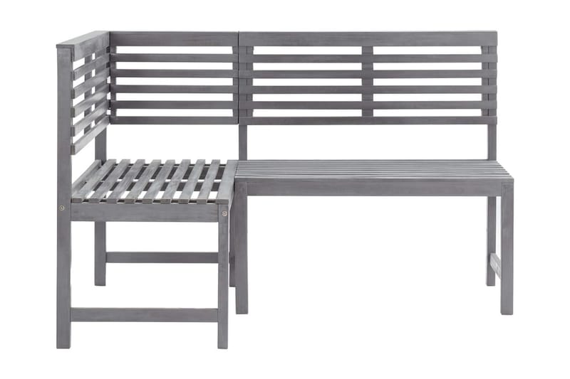 HörnBänk Utomhus grå 140 cm massivt akaciaträ - Grå - Utemöbler - Utesoffor & bänkar - Trädgårdssoffa