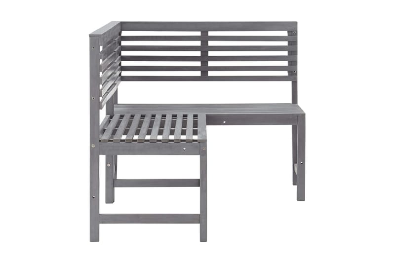 HörnBänk Utomhus grå 140 cm massivt akaciaträ - Grå - Utemöbler - Utesoffor & bänkar - Trädgårdssoffa