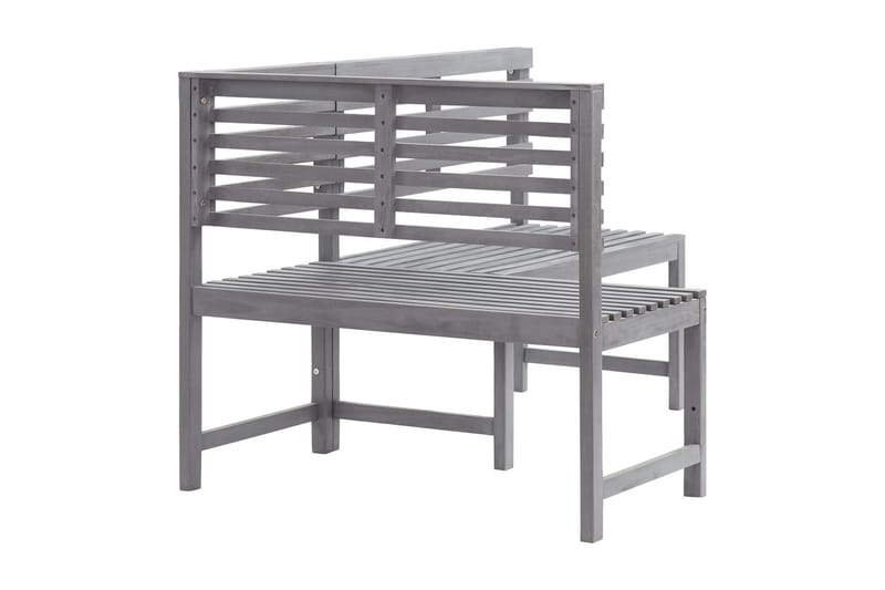 HörnBänk Utomhus grå 140 cm massivt akaciaträ - Grå - Utemöbler - Utesoffor & bänkar - Trädgårdssoffa