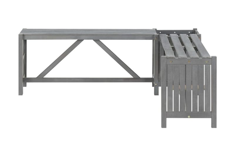 HörnBänk Utomhus med odlingslåda 117 cm massivt akaciaträ grå - Grå - Utemöbler - Utesoffor & bänkar - Trädgårdssoffa
