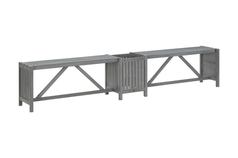 HörnBänk Utomhus med odlingslåda 117 cm massivt akaciaträ grå - Grå - Utemöbler - Utesoffor & bänkar - Trädgårdssoffa