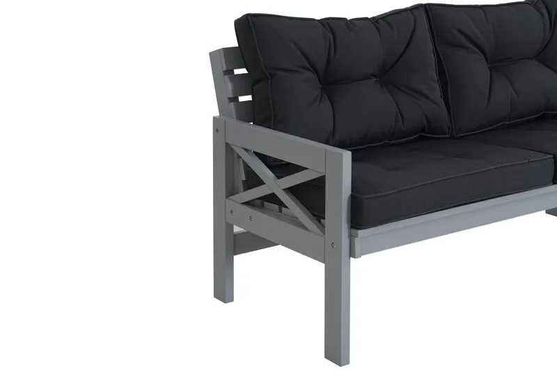Husarn Utebänk med Dyna Matt Grå - KWA - Utemöbler - Utesoffor & bänkar - Trädgårdssoffa