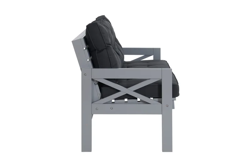 Husarn Utebänk med Dyna Matt Grå - KWA - Utemöbler - Utesoffor & bänkar - Trädgårdssoffa