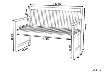 Iazzetta Trädgårdsbänk 120 cm - Trä/Natur - Utemöbler - Utesoffor & bänkar - Trädgårdssoffa