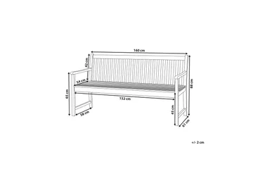 Iazzetta Trädgårdsbänk 160 cm - Trä/Natur - Utemöbler - Utesoffor & bänkar - Trädgårdssoffa