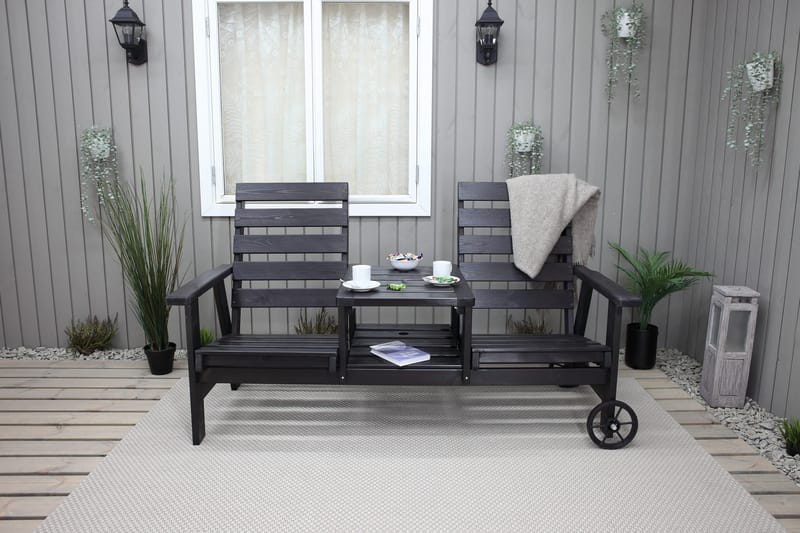 KIngdom Utebänk 177 cm - Svart - Utemöbler - Utesoffor & bänkar - Trädgårdssoffa