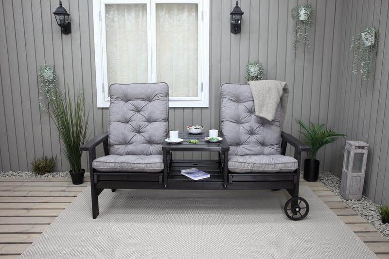 KIngdom Utebänk 177 cm - Svart - Utemöbler - Utesoffor & bänkar - Trädgårdssoffa