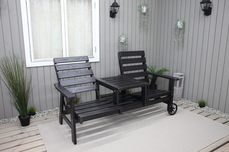 KIngdom Utebänk 177 cm - Svart - Utemöbler - Utesoffor & bänkar - Trädgårdssoffa