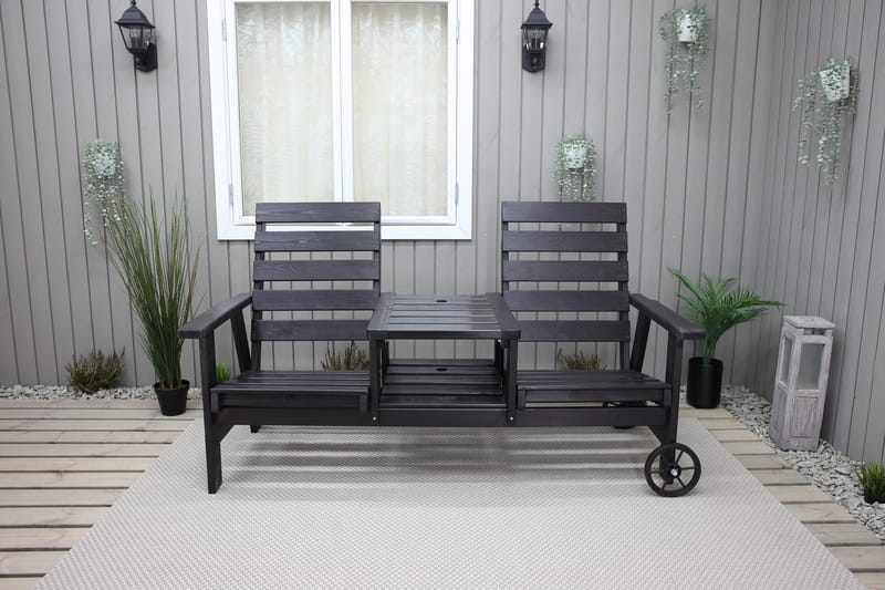 KIngdom Utebänk 177 cm - Svart - Utemöbler - Utesoffor & bänkar - Trädgårdssoffa