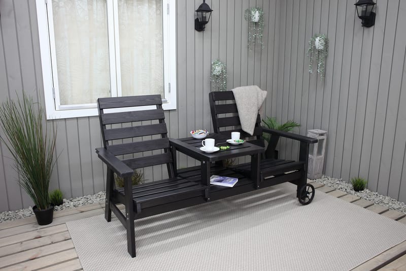 KIngdom Utebänk 177 cm - Svart - Utemöbler - Utesoffor & bänkar - Trädgårdssoffa