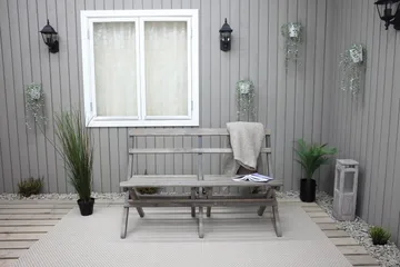 Larios Utebänk 130 cm - Grå - Utemöbler - Utesoffor & bänkar - Trädgårdssoffa