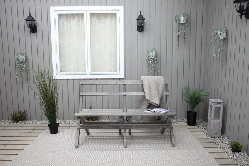 Larios Utebänk 130 cm - Grå - Utemöbler - Utesoffor & bänkar - Trädgårdssoffa