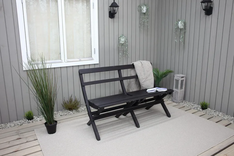 Larios Utebänk 130 cm - Svart - Utemöbler - Utesoffor & bänkar - Trädgårdssoffa