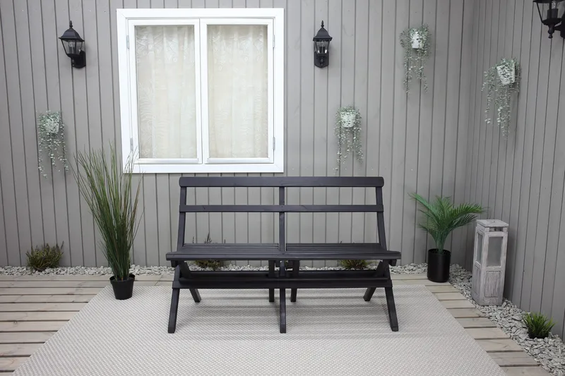 Larios Utebänk 130 cm - Svart - Utemöbler - Utesoffor & bänkar - Trädgårdssoffa