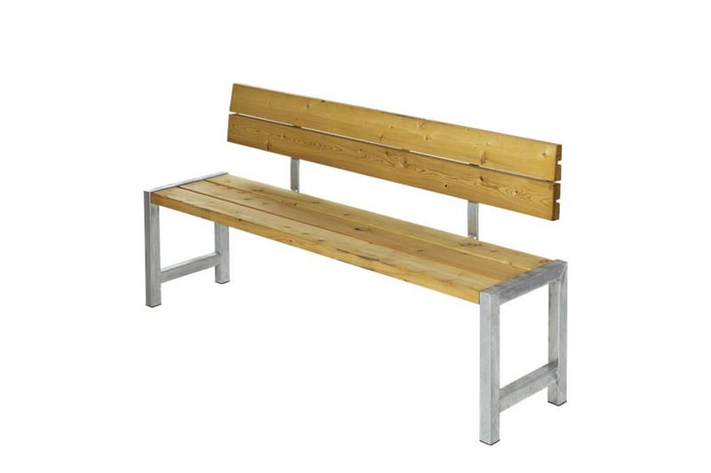 PLUS Plankbänk med plankor och ryggstöd - Trädgårdssoffa