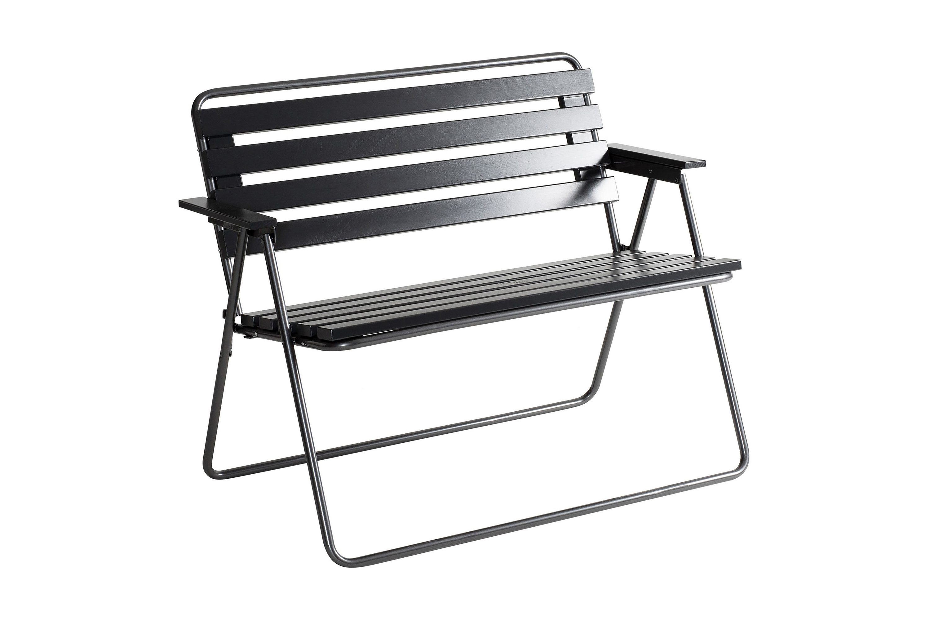 retro 322 2-sits bänk utomhus svart/grå - varax