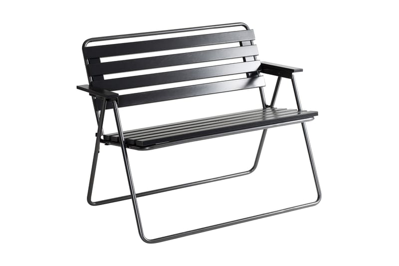 Retro 322 2-sits Bänk Utomhus Svart/Grå, Varax