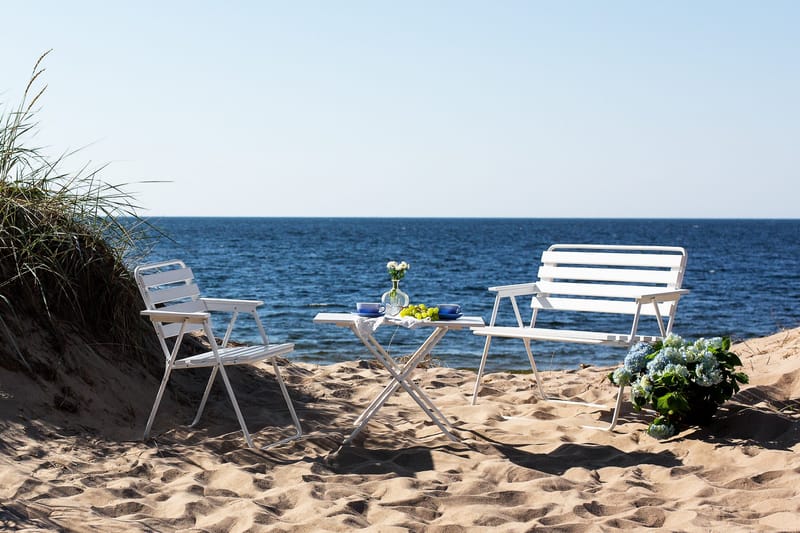 Retro 322 2-sits Bänk Utomhus Vit - Varax - Utemöbler - Utesoffor & bänkar - Trädgårdssoffa