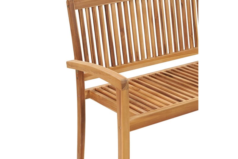 Stapelbar Trädgårdsbänk med dyna 128,5 cm massiv teak - Antracit - Utemöbler - Utesoffor & bänkar - Trädgårdssoffa