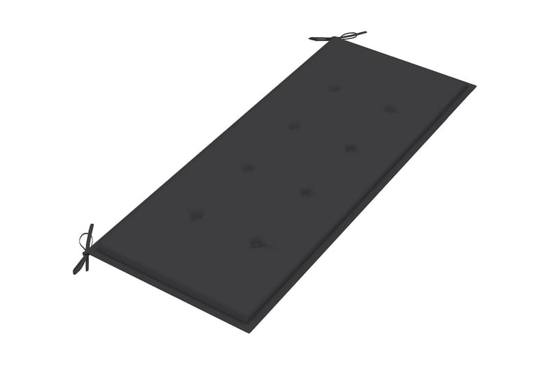 Stapelbar Trädgårdsbänk med dyna 128,5 cm massiv teak - Antracit - Utemöbler - Utesoffor & bänkar - Trädgårdssoffa
