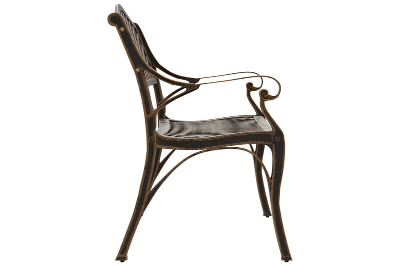 Trädgårdsbänk 102 cm gjuten aluminium brons - Brun - Utemöbler - Utesoffor & bänkar - Trädgårdssoffa