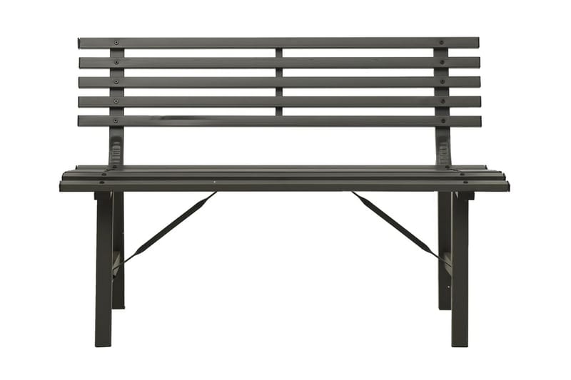 Trädgårdsbänk 110 cm stål svart - Svart - Utemöbler - Utesoffor & bänkar - Trädgårdssoffa