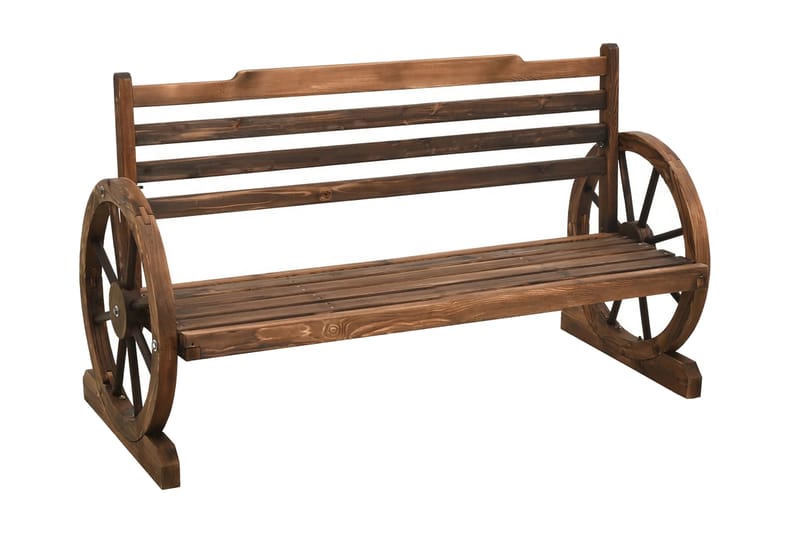 Trädgårdsbänk 112 cm massivt granträ - Brun - Utemöbler - Utesoffor & bänkar - Trädgårdssoffa