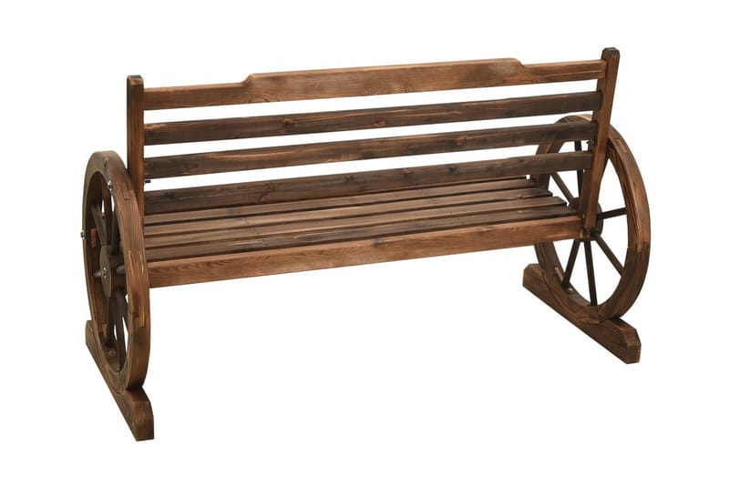 Trädgårdsbänk 112 cm massivt granträ - Brun - Utemöbler - Utesoffor & bänkar - Trädgårdssoffa